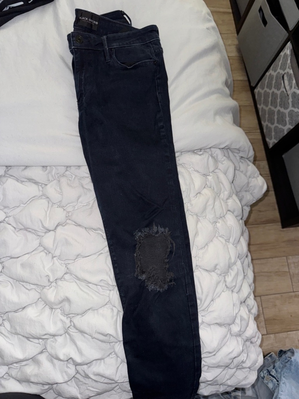 Black Orchid Women’s High-Rise Black Distressed Skinny Jeans